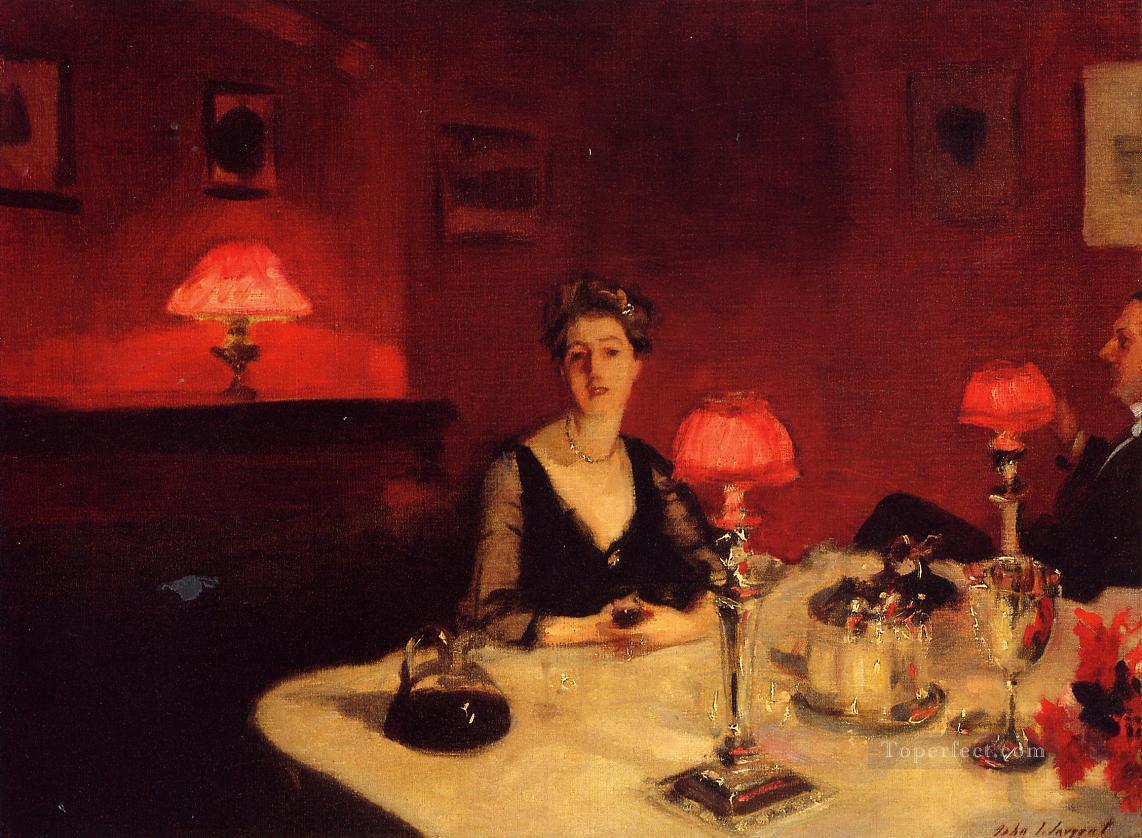 A Dinner Table at Night portrait John Singer Sargent Oil Paintings